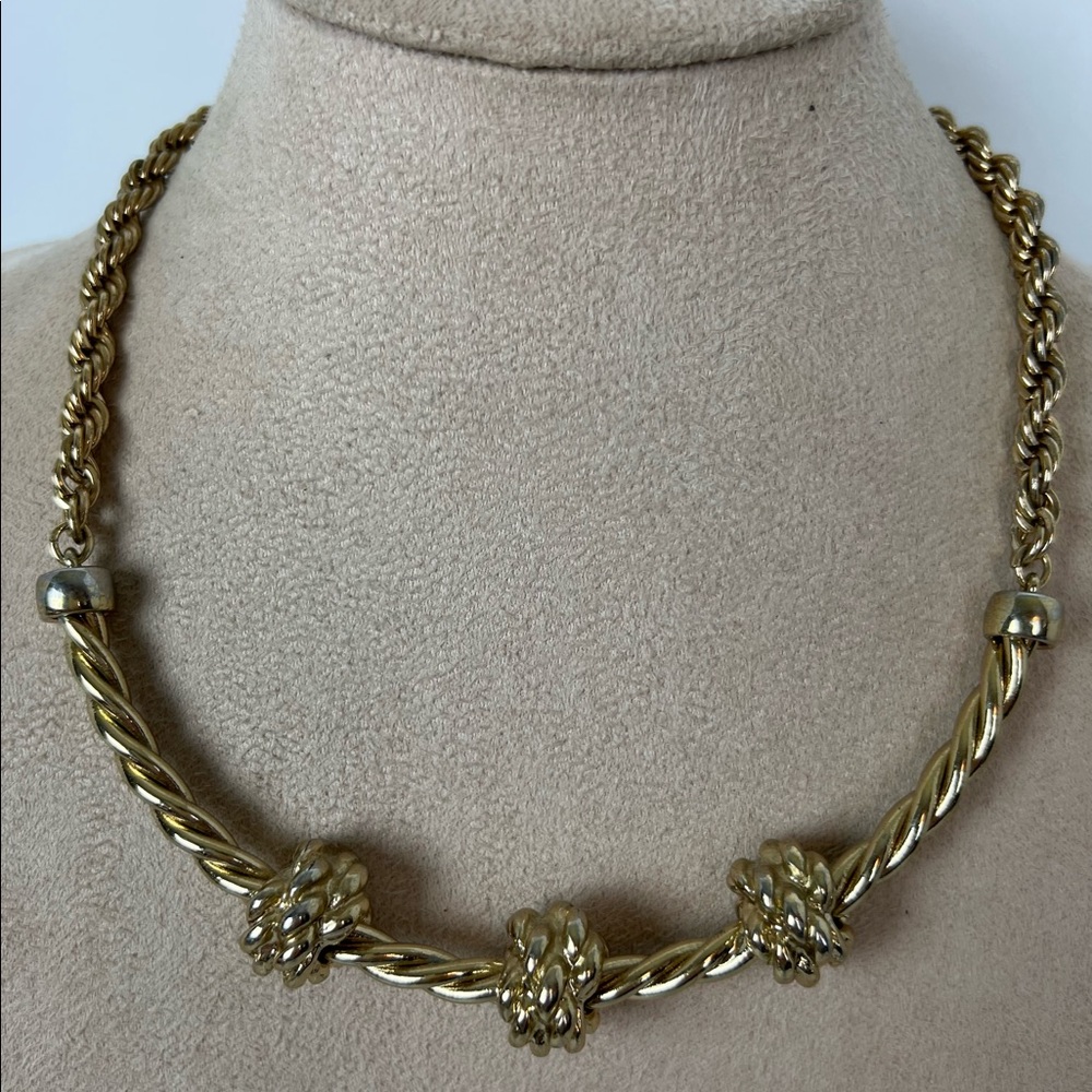 Banana Republic Gold Tone Knot Choker Necklace